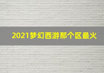 2021梦幻西游那个区最火