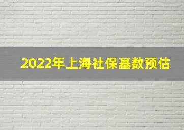 2022年上海社保基数预估