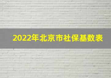 2022年北京市社保基数表