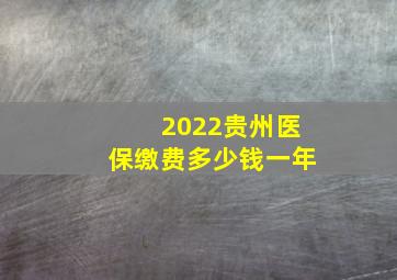 2022贵州医保缴费多少钱一年