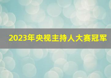 2023年央视主持人大赛冠军