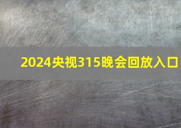 2024央视315晚会回放入口