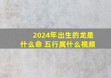 2024年出生的龙是什么命 五行属什么视频