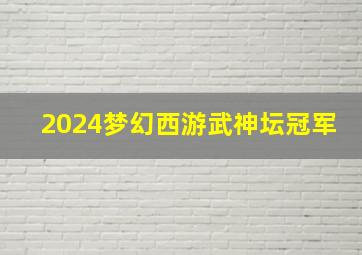 2024梦幻西游武神坛冠军