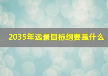 2035年远景目标纲要是什么