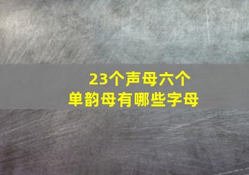 23个声母六个单韵母有哪些字母