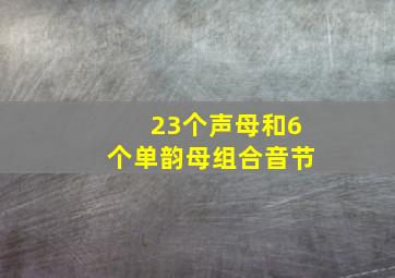 23个声母和6个单韵母组合音节