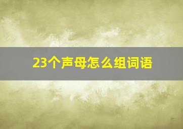 23个声母怎么组词语