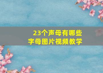 23个声母有哪些字母图片视频教学