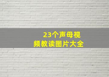 23个声母视频教读图片大全