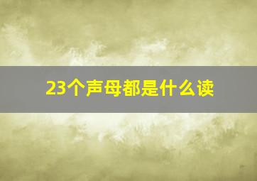 23个声母都是什么读