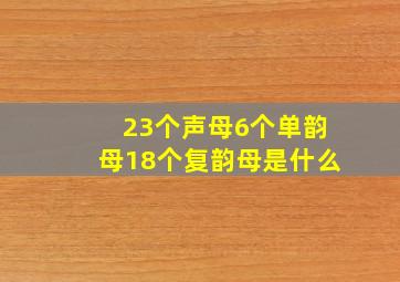 23个声母6个单韵母18个复韵母是什么