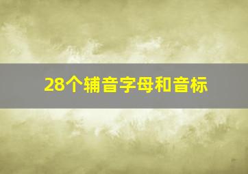 28个辅音字母和音标