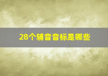 28个辅音音标是哪些