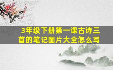 3年级下册第一课古诗三首的笔记图片大全怎么写