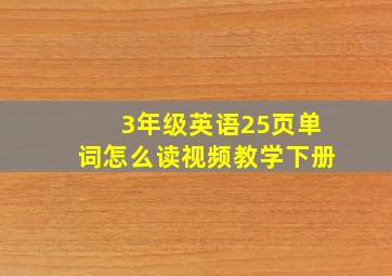 3年级英语25页单词怎么读视频教学下册