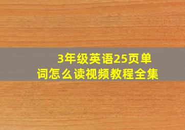 3年级英语25页单词怎么读视频教程全集