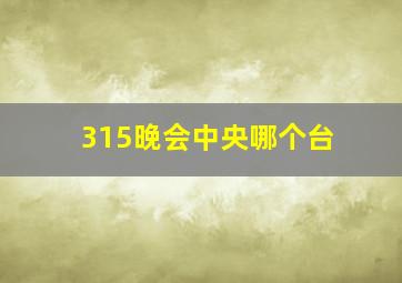 315晚会中央哪个台