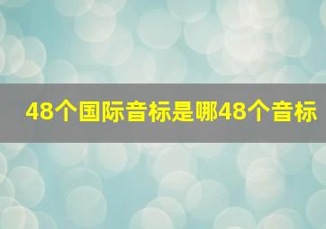 48个国际音标是哪48个音标