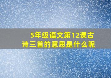 5年级语文第12课古诗三首的意思是什么呢