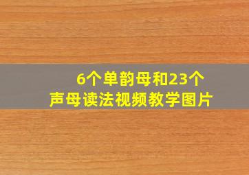 6个单韵母和23个声母读法视频教学图片