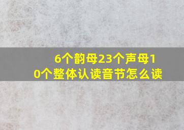 6个韵母23个声母10个整体认读音节怎么读