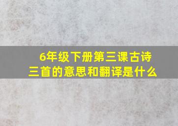 6年级下册第三课古诗三首的意思和翻译是什么