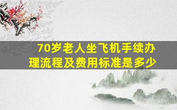 70岁老人坐飞机手续办理流程及费用标准是多少