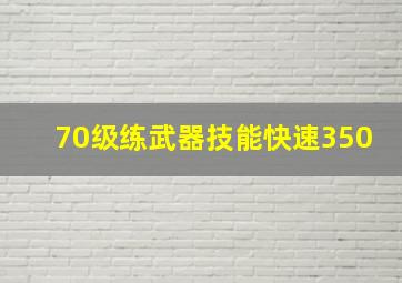 70级练武器技能快速350