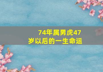 74年属男虎47岁以后的一生命运