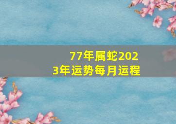 77年属蛇2023年运势每月运程