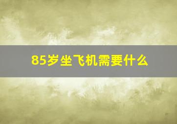 85岁坐飞机需要什么