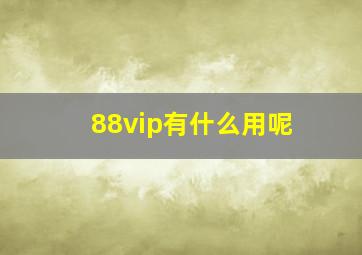 88vip有什么用呢