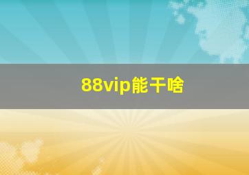 88vip能干啥