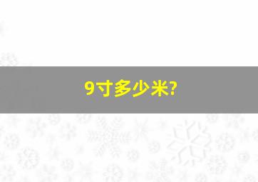 9寸多少米?