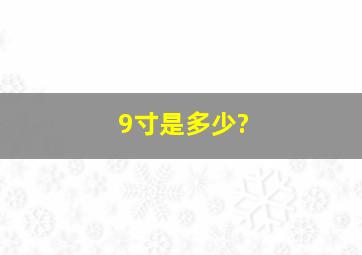 9寸是多少?