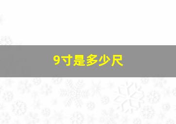 9寸是多少尺