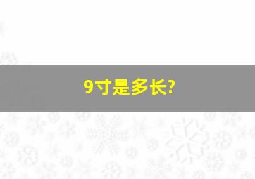 9寸是多长?