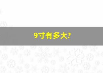 9寸有多大?