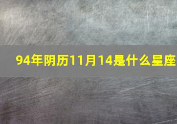 94年阴历11月14是什么星座