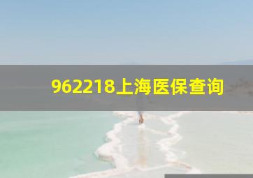 962218上海医保查询