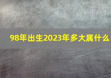 98年出生2023年多大属什么