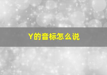 Y的音标怎么说