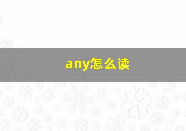 any怎么读