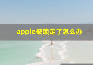 apple被锁定了怎么办