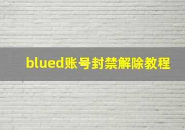 blued账号封禁解除教程