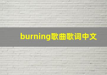 burning歌曲歌词中文