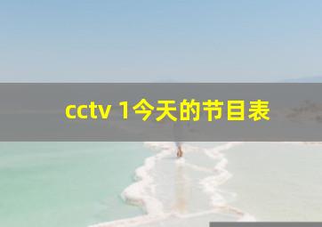 cctv 1今天的节目表