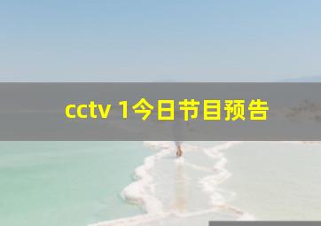 cctv 1今日节目预告