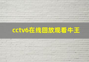 cctv6在线回放观看牛王